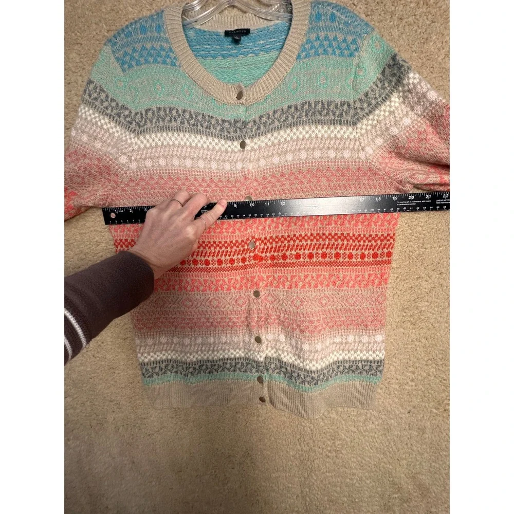 Talbots‎ Fair Isle Mohair Lambswool Blend Cardigan Sweater Women’s Large